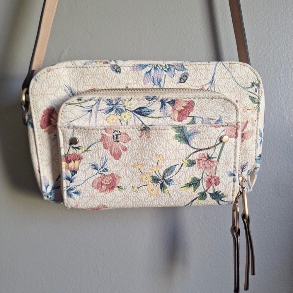 Floral Cream Crossbody Bag